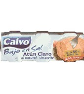 Atún claro al natural sin aceite bajo en sal Calvo