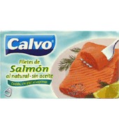 Natural salmon fillets without oil Calvo
