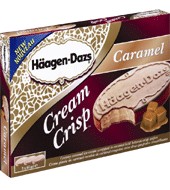 Carmelo sabor do bocadillos de sorbete 'Häagen Cream Crisp "