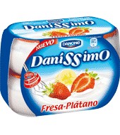 Strawberry and banana yogurt Danone Daníssimo
