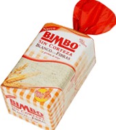 White bread without crust fibers Bimbo