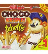 Tubets de cereal farcits de cacau amb avellana Choco Krisp