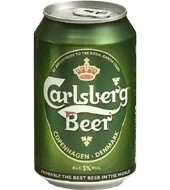 Blonde Danish beer Carlsberg