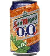 0.0% alcohol-free beer with lemon San Miguel you