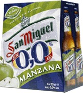 Cerveza sin alcohol 0,0% con zumo de Manzana San Miguel
