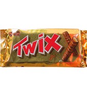 Candy bars and chocolate-covered biscuit. Twix