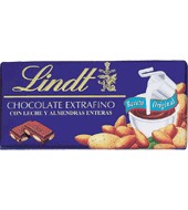 Chocolate de leite de améndoa e Lindt extra fino