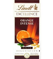 Superfine schwarzer Schokolade mit Orangen und Mandeln Lindt