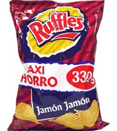 Chips ham flavored Ruffles bag of 330 g.