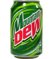 Extracts refreshing drink Mountain Dew.